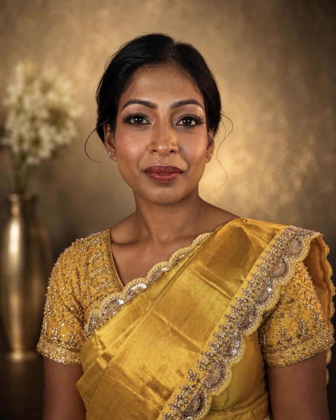 Bride with elegant bridal makeup by Xander Tang, Orange County