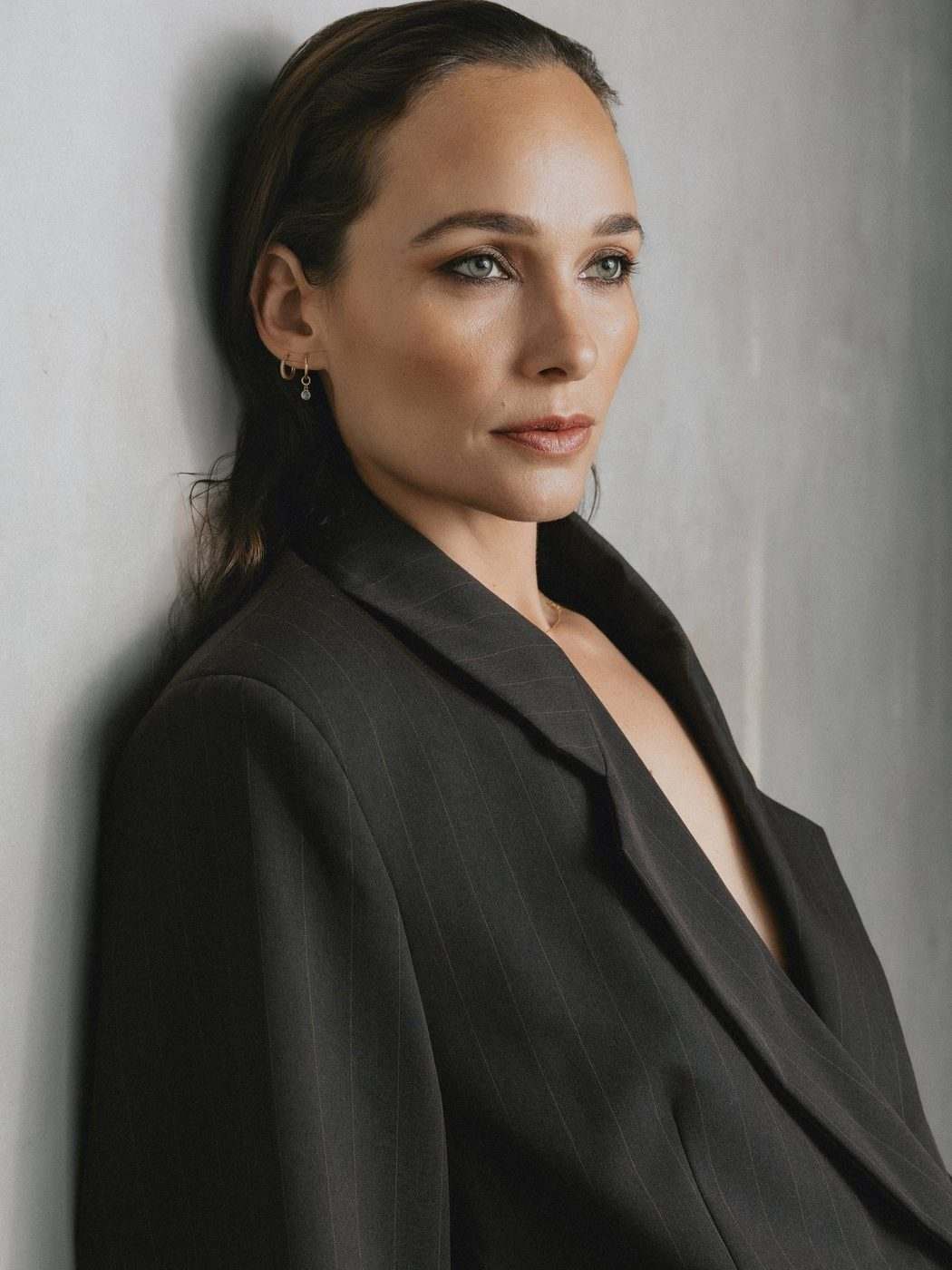 Editorial beauty makeup by Xander Tang, tailored studio portrait, Los Angeles